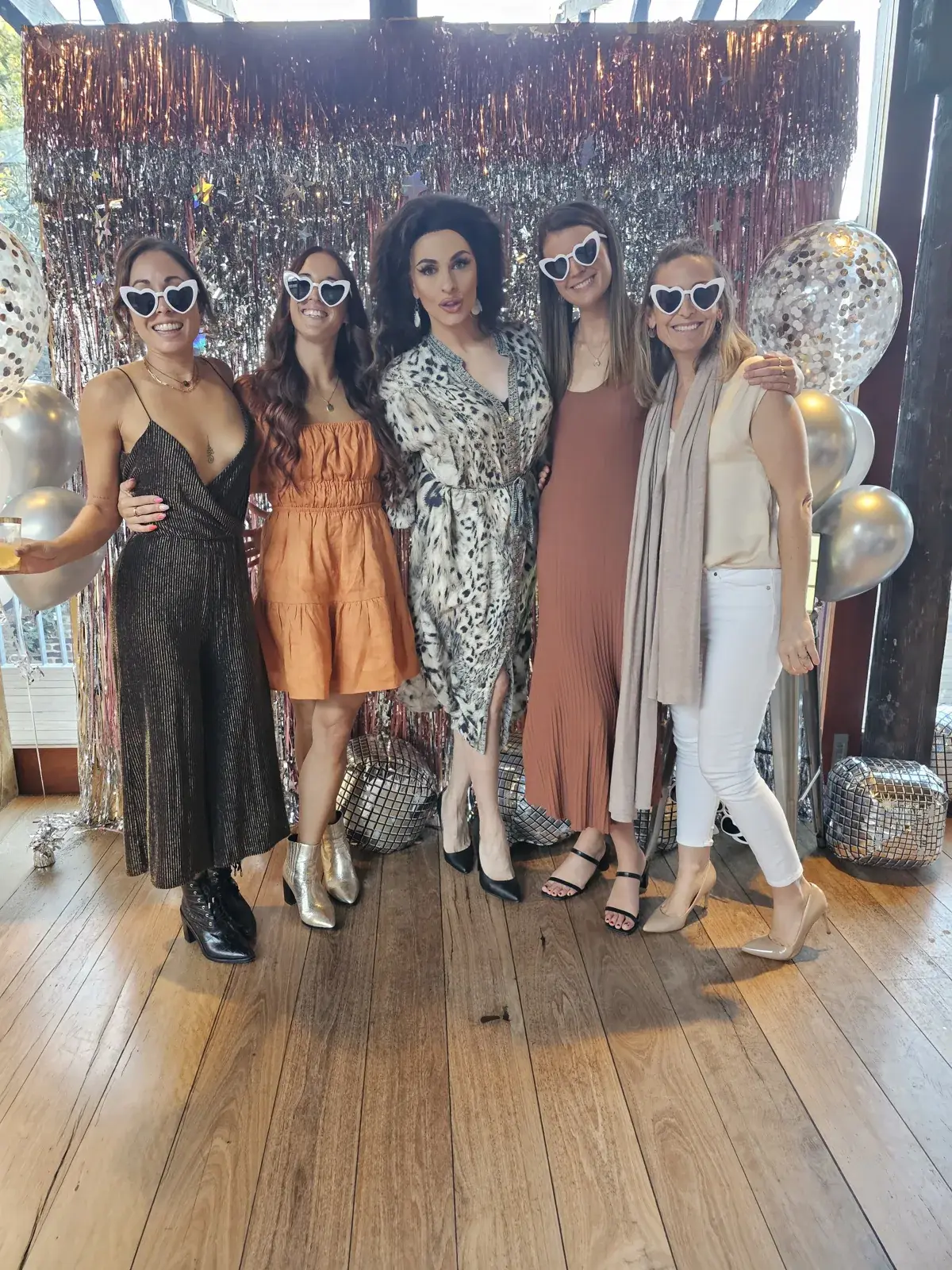 Glammed-up hens party guests in Sydney